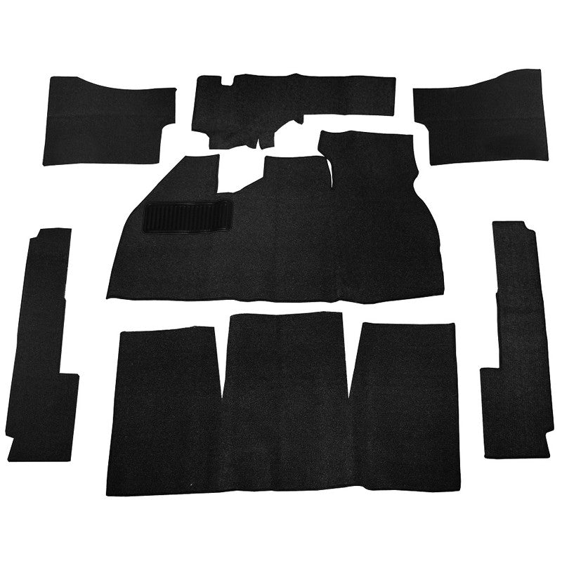 Empi 3910 Black 7 Piece Carpet Kit Vw Bug / Beetle 1969 - 1972, With Foot Rest - Moore Parts