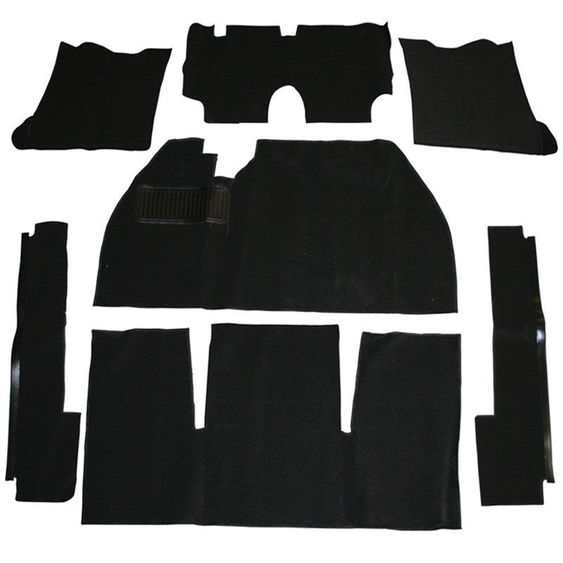 Empi 3911 Black 7 Piece Carpet Kit Vw Bug / Beetle 1969 - 1972, No Foot Rest - Moore Parts