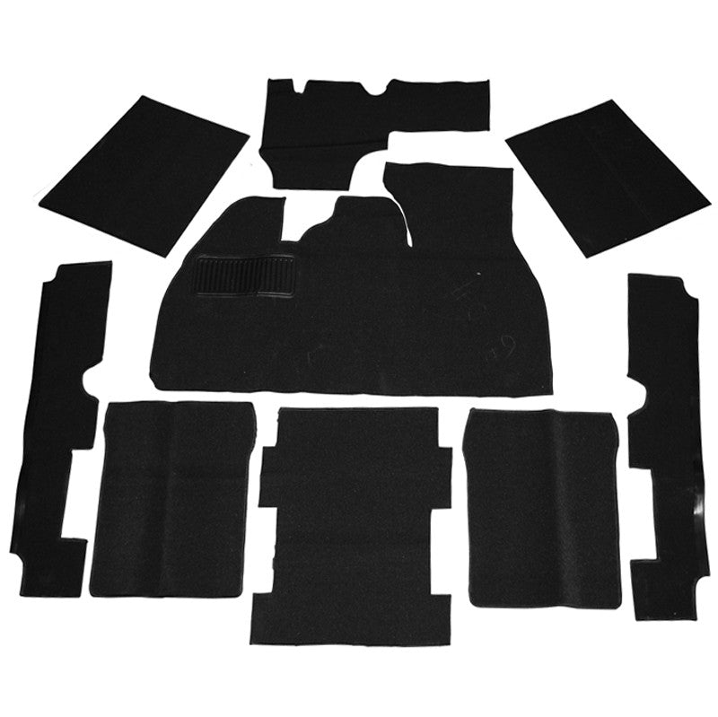 Empi 3913 Black 9 Piece Carpet Kit Vw Bug / Beetle 1973 - 1977, No Foot Rest - Moore Parts