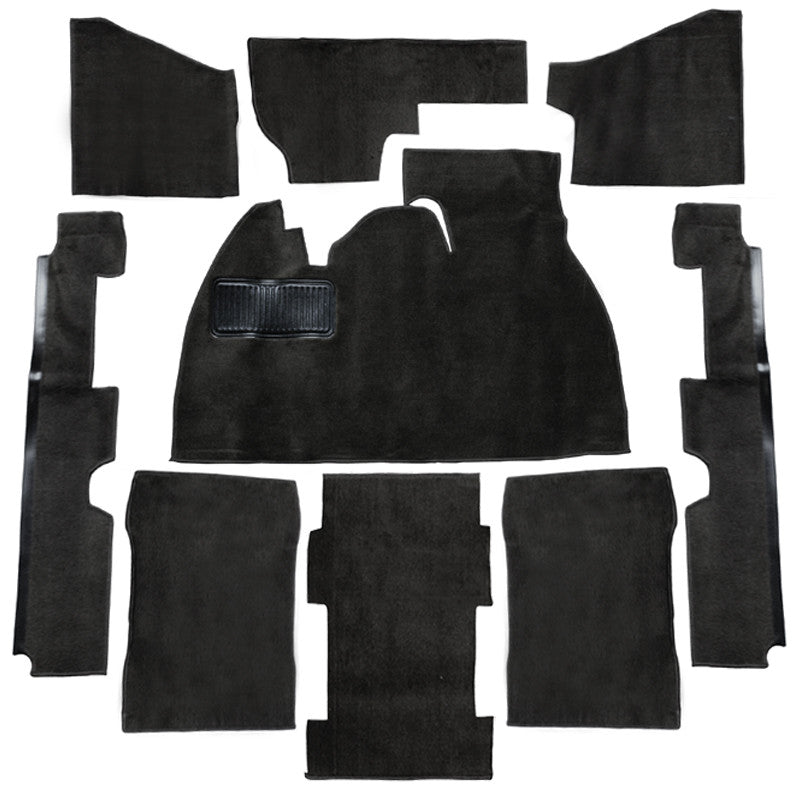 Empi 3919 Black 9 Piece Carpet Kit Vw Super Beetle 1973 - 1977, With Foot Rest - Moore Parts