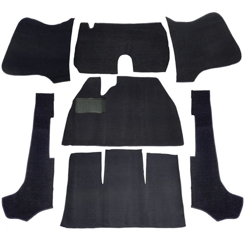 Empi 3981 Black 7 Piece Carpet Kit Vw Convertible Bug 1958 - 1970, No Foot Rest - Moore Parts