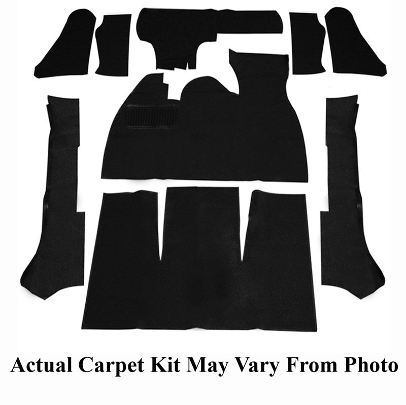 Empi 3984 Black 11 Piece Carpet Kit Vw Convertible Bug 1973 - 1979, With Foot Rest - Moore Parts