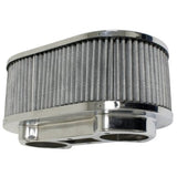 Empi 43 - 6013 Chrome Oval Air Cleaner 48 IDA Weber 5 - 1/2" X 9" X 4.25". Pair - Moore Parts