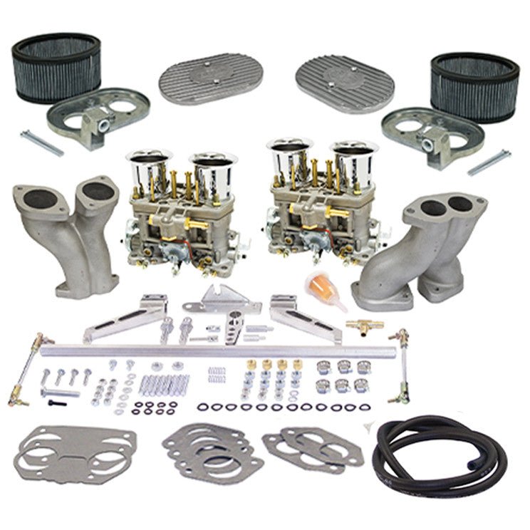 Empi 47 - 7336 Ultra Dual 44 Hpmx Carburetor Kit, Combo Linkage, Air Cleaners, Off - Set Manifolds - Moore Parts