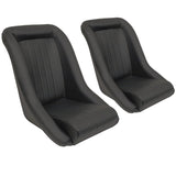 Empi 62 - 2880 Race Trim Roadster Style Lo - Back Seats - Black Vinyl, Pair - Moore Parts