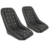 Empi 62 - 2881 Race Trim Roadster Style Lo - Back Seats - Black Vinyl With Vents, Pair - Moore Parts