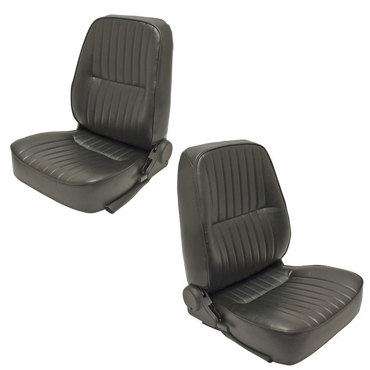 Empi 62 - 2950 - 51 Black Vinyl Reclining Low Back Bucket Seats, Left & Right - Moore Parts
