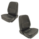 Empi 62 - 2950 - 51 Black Vinyl Reclining Low Back Bucket Seats, Left & Right - Moore Parts