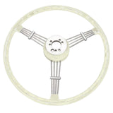 Empi 79 - 4060 Banjo Style Grey Vintage 3 Spoke Steering Wheel, 15 - 1/2" Diameter - Moore Parts