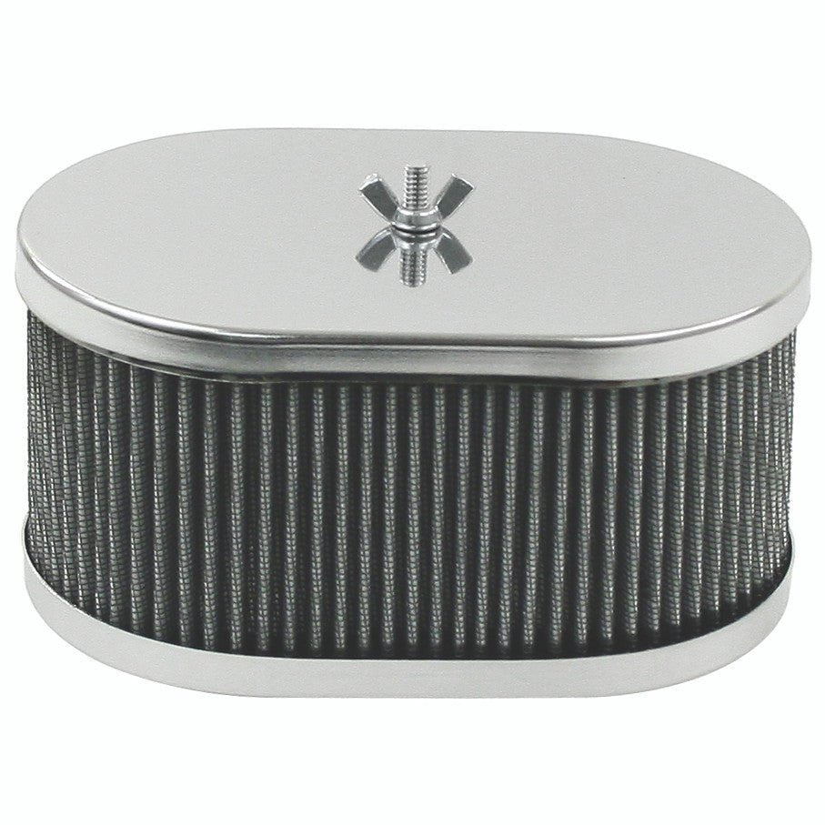 Empi 8714 Chrome Oval Air Cleaner IDF Weber/Empi HPMX 4 - 1/2" X 7" X 3 - 1/2" - Moore Parts