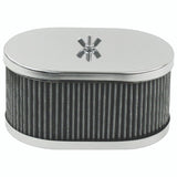 Empi 8714 Chrome Oval Air Cleaner IDF Weber/Empi HPMX 4 - 1/2" X 7" X 3 - 1/2" - Moore Parts
