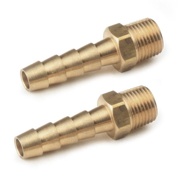 Empi 9097 Straight Brass Fuel Fittings, Male 1/8" NPT X 5/16" Barbed, Pair - Moore Parts