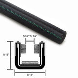 Empi 9771 - B Vw Bug Door Window Felt U - Channel, Stock & 1 Piece Windows, Pair - Moore Parts