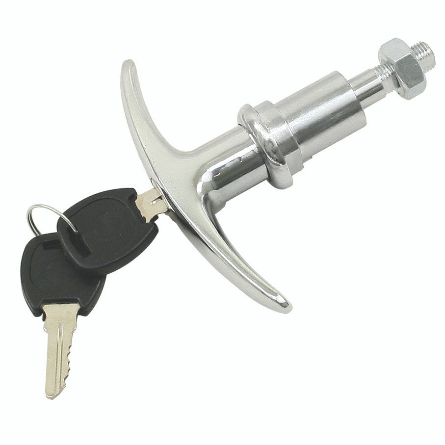 Empi 98 - 1090 - B Chrome T - Handle Deck Lid Lock, Vw Bug To 1964 - Moore Parts