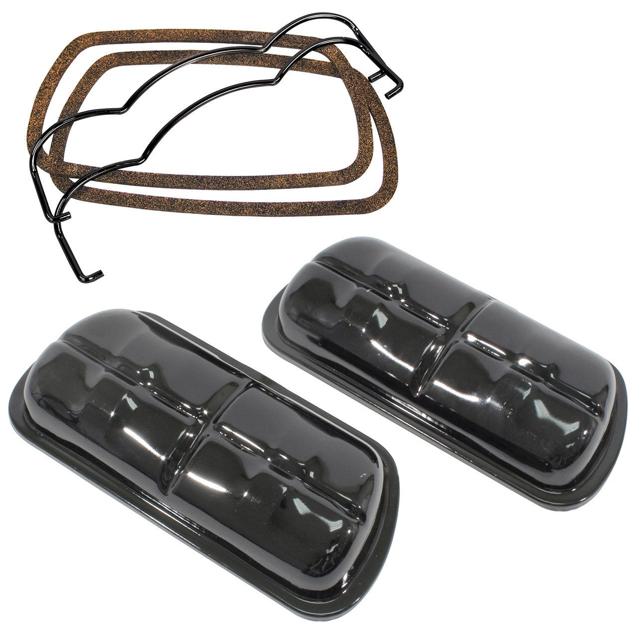 Empi 98 - 9196 Black Stock Clip On Valve Cover Kit - Vw Engine 1600cc - 2275cc Pair - Moore Parts