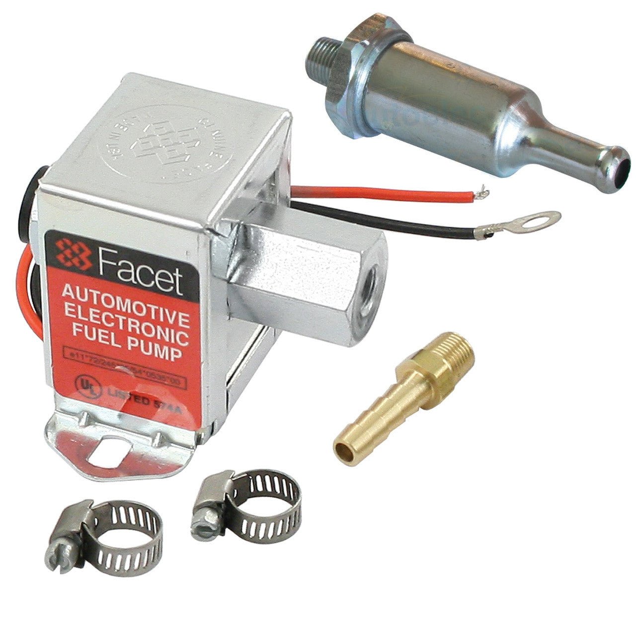 Facet FEP42SV Cube Electric Fuel Pump 1.5 - 4 Psi, Includes Clamps/Fittings/Filter - Moore Parts