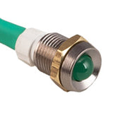 K4 Green 24V LED Indicator Light W/Chrome Bezel .328" Mounting Hole 17 - 101 - 24 - Moore Parts