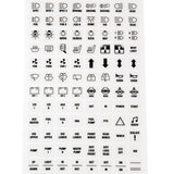 K4 Legend Icons F/Contura II, III, & V Actuators, Black Icon on Clear Background - Moore Parts