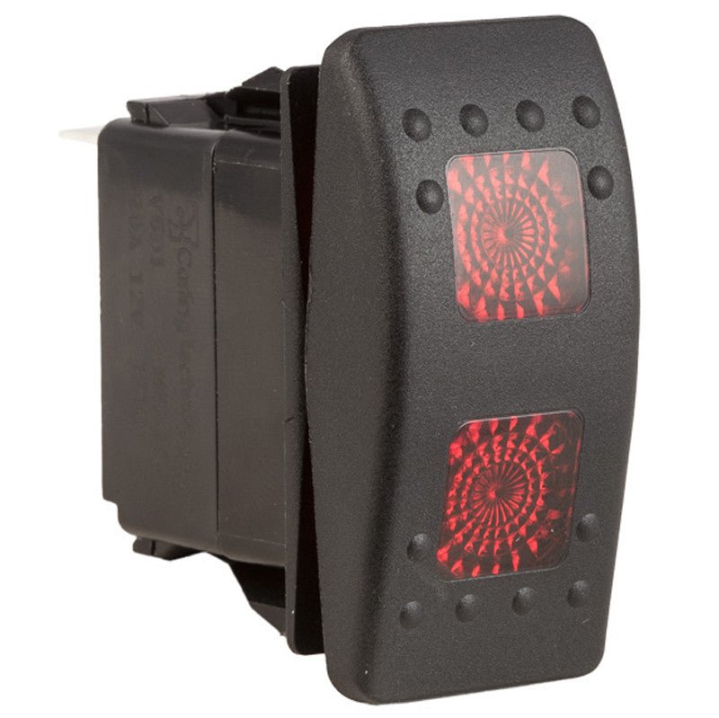 K4 ON - OFF - ON Contura II Sealed Switch W/Hard Touch Actuator 2 Red Lenses - Moore Parts