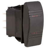 K4 ON - OFF - ON Contura III Sealed Switch W/Hard Touch Actuator Two Red Lenses - Moore Parts