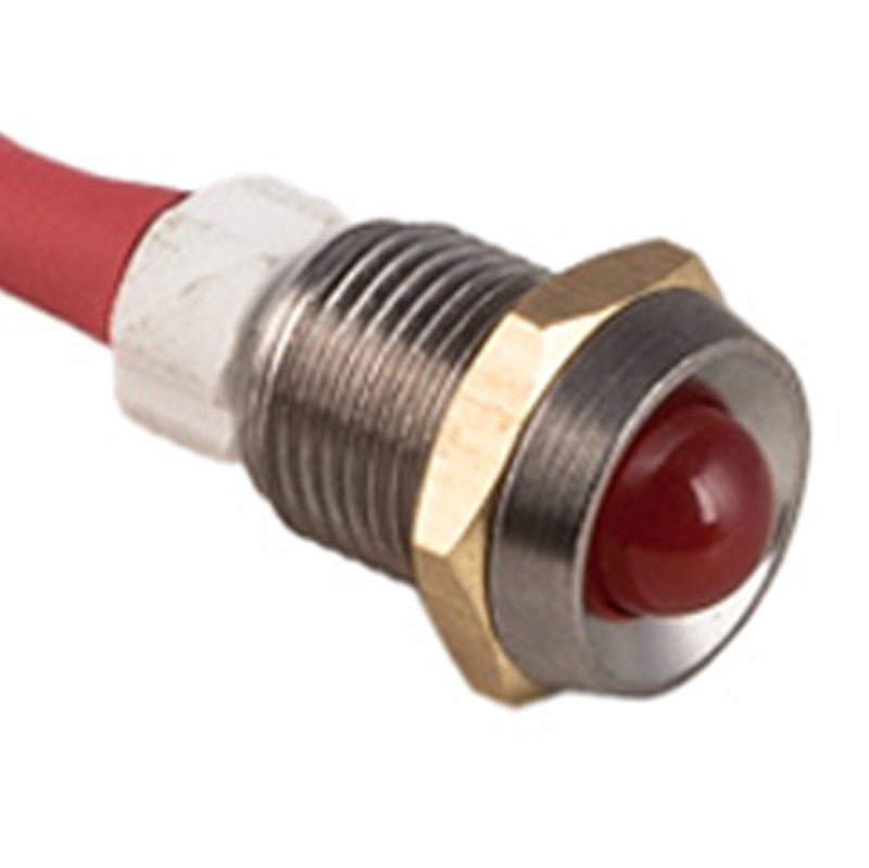 K4 Red 24V LED Indicator Light W/Chrome Bezel .328" Mounting Hole 17 - 100 - 24 - Moore Parts