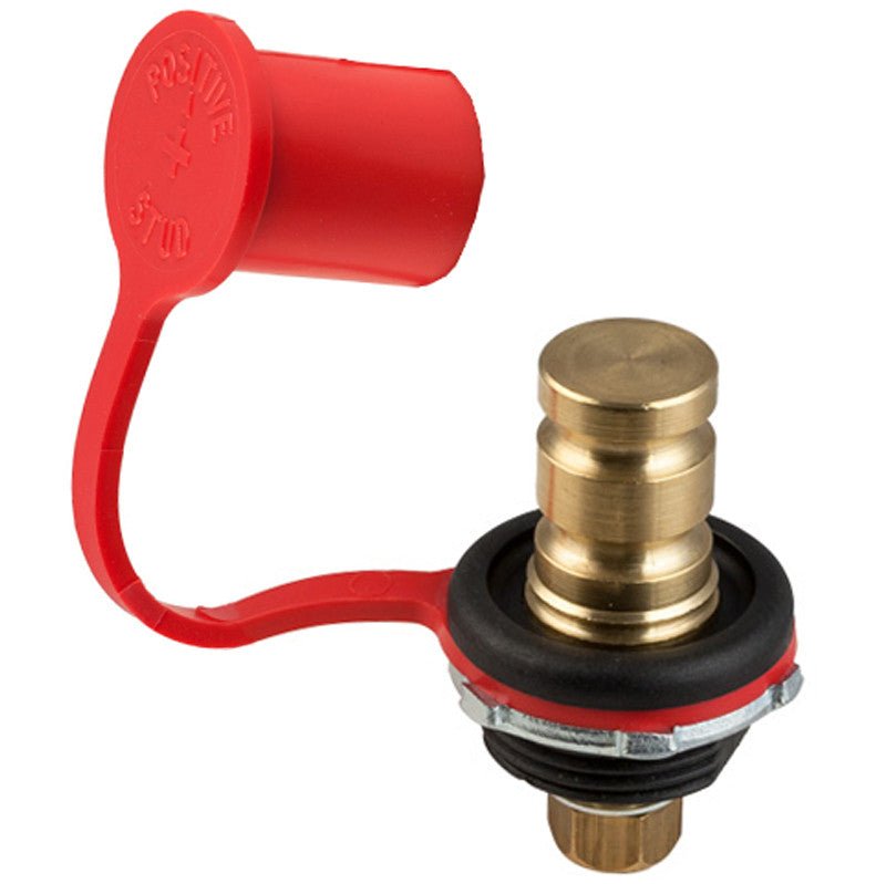 K4 Red Battery Terminal Jumper Feed Connector 3/8" Stud Includes Insulator Cover - Moore Parts