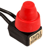 K4 Red Mini Push Button On - Momentary Off Triple Sealed Switch 12V 5Amp 13 - 133 - R - Moore Parts