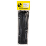 K4 Self Locking Narrow Tie Wrap, 8" Black Nylon Zip Tie. Qty 100 Per Pack - Moore Parts