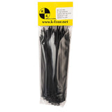K4 Self Locking Tie Wrap, 6" Black Nylon Zip Tie. Qty 100 Per Pack - Moore Parts