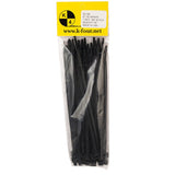 K4 Self Locking Tie Wrap, 8" Black Nylon Zip Tie. Qty 50 Per Pack - Moore Parts
