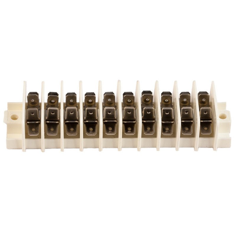 K4 Terminal Block With Tab Terminals, 10 Circuit Rated For 30 Amps Per Circuit - Moore Parts