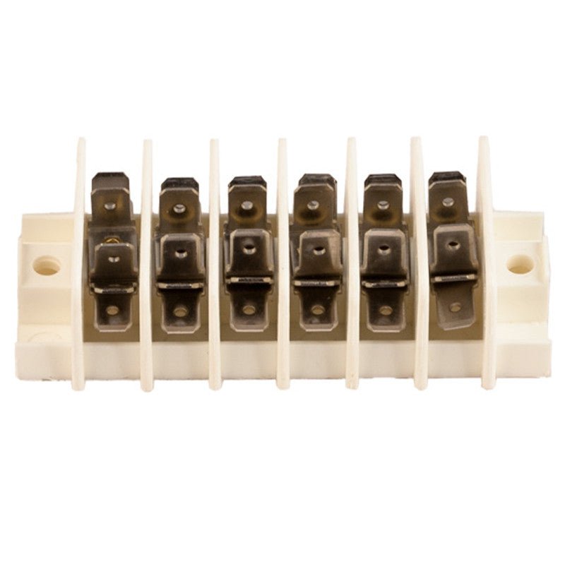 K4 Terminal Block With Tab Terminals, 6 Circuit Rated For 30 Amps Per Circuit - Moore Parts