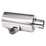 4" Stainless Hot Shot Muffler With 2" Clamp On Opening. 9-1/2" Length Built In Bracket
