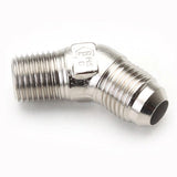An Hose Adapter Fitting - Male 1/2" NPT To Male #10 / 45 Degree-Steel