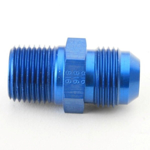An Hose Adapter Fitting - Male 1/2" NPT To Male #10 / Straight-Blue