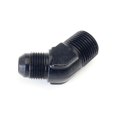 An Hose Adapter Fitting - Male 1/2" NPT To Male #8 / 45 Degree-Black