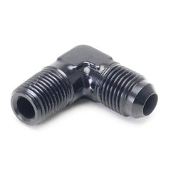 An Hose Adapter Fitting - Male 1/4" NPT To Male #6 / 90 Degree-Black