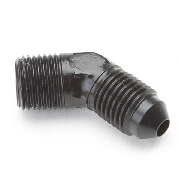 An Hose Adapter Fitting - Male 1/8" NPT To Male #3 / 45 Degree-Black