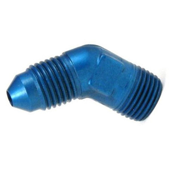 An Hose Adapter Fitting - Male 1/8" NPT To Male #3 / 45 Degree-Blue