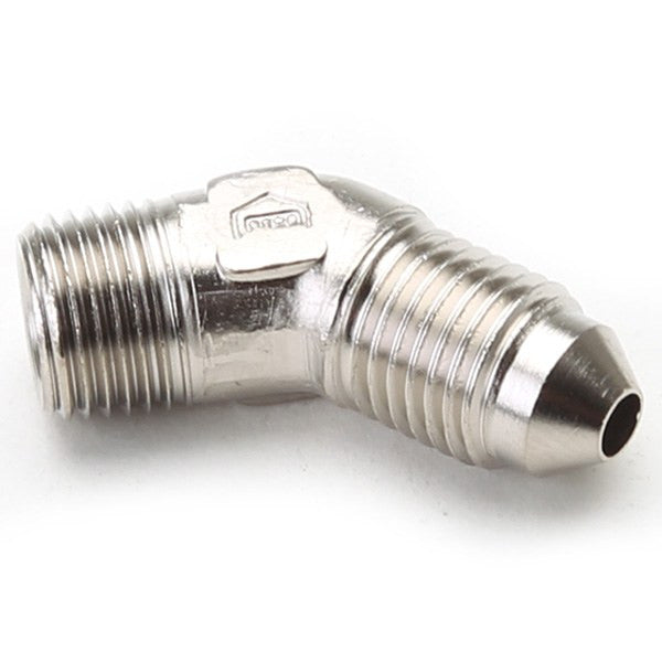 An Hose Adapter Fitting - Male 1/8" NPT To Male #3 / 45 Degree-Steel