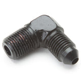 An Hose Adapter Fitting - Male 1/8" NPT To Male #3 / 90 Degree-Black