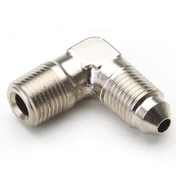 An Hose Adapter Fitting - Male 1/8" NPT To Male #3 / 90 Degree-Steel