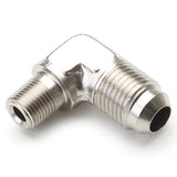 An Hose Adapter Fitting - Male 1/8" NPT To Male #6 / 90 Degree-Steel