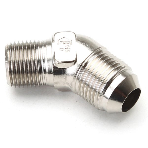 An Hose Adapter Fitting - Male 3/8" NPT To Male #8 / 45 Degree-Steel
