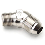 An Hose Adapter Fitting - Male 3/8" NPT To Male #8 / 45 Degree-Steel