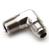 An Hose Adapter Fitting - Male 3/8" NPT To Male #8 / 90 Degree-Steel