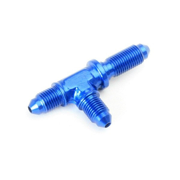 An Hose Adapter Bulkhead T-Fitting - Male #3 All Sides - Blue
