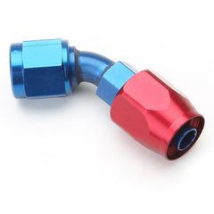 An Hose End Fitting - Female #10 / 45 Degree-Blue/Red