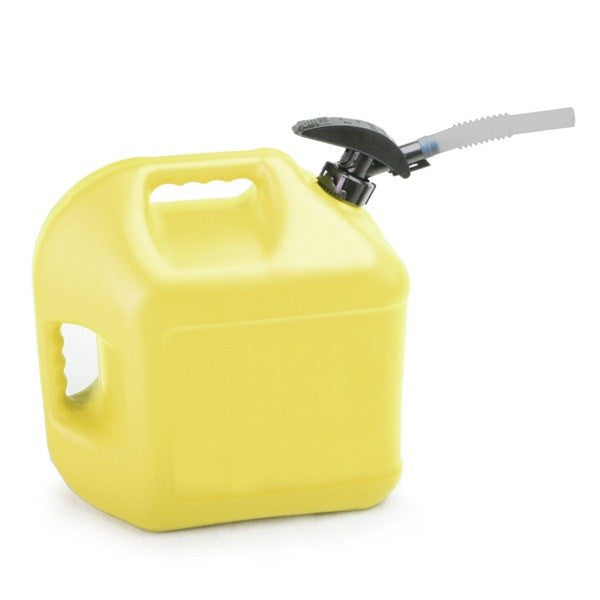 Yellow Plastic 5 Gallon Enviro-Flo Utility Jug With Easy Flo Spout
