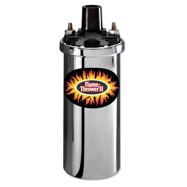 Pertronix 45001 Flame Thrower II 12V Chrome Coil 0.6 Ohm/ 45000 Volts Oil Filled